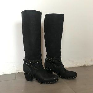 NOT FOR SALE - Miu Miu Knee High Boots Moto Square-Toes Studded Boots